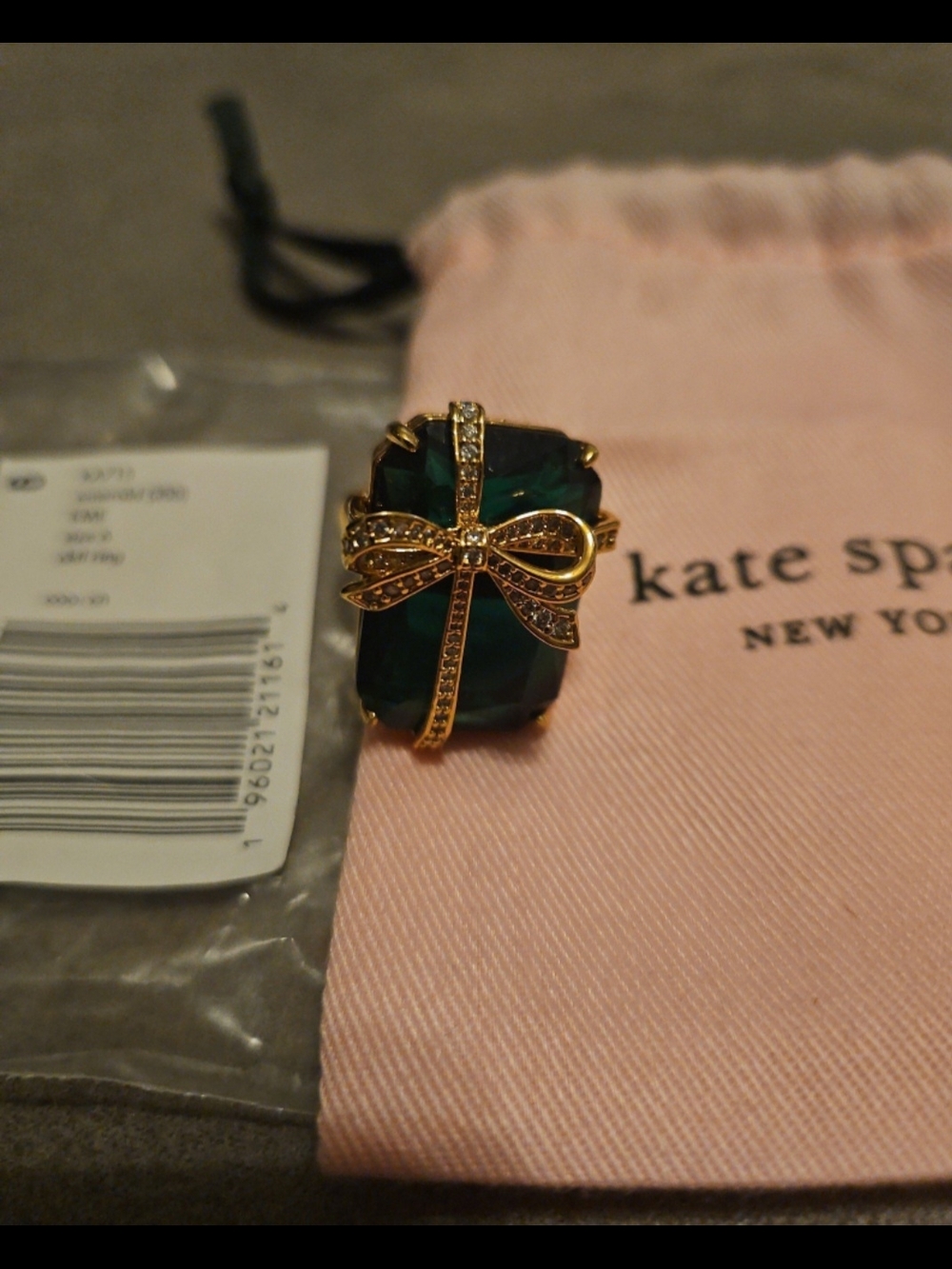 Kate Spade Emerald Cocktail Ring - Picture 2 of 7